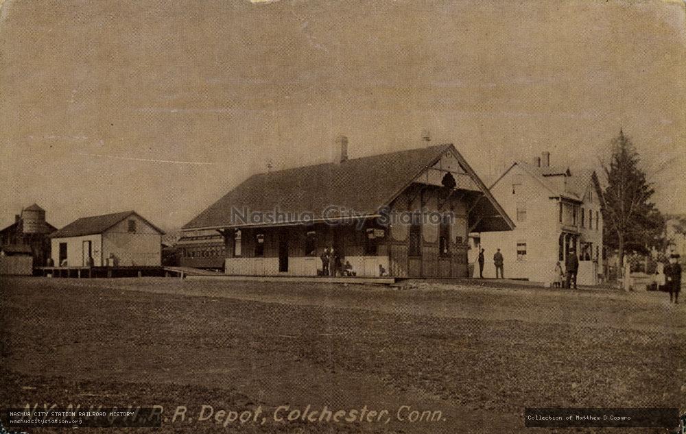 Postcard: New York, New Haven & Hartford Railroad Depot, Colchester, Connecticut